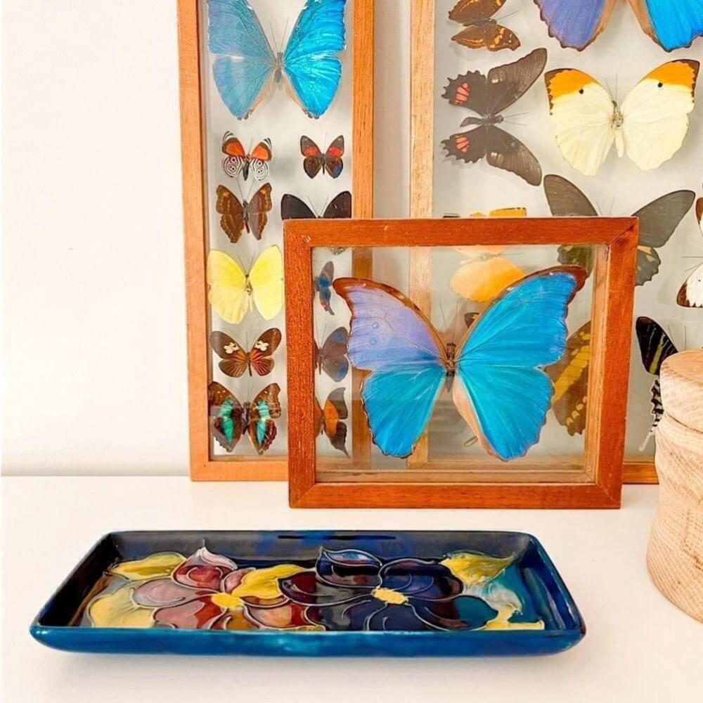Antique Moorcroft Pottery Art Nouveau Floral Tray - Picture 9 of 12